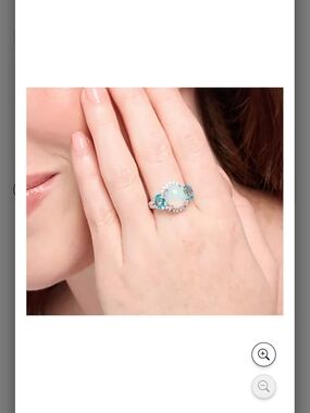Affinity Gems 3-Stone Oval Opal Ring, Sterling Silver 925